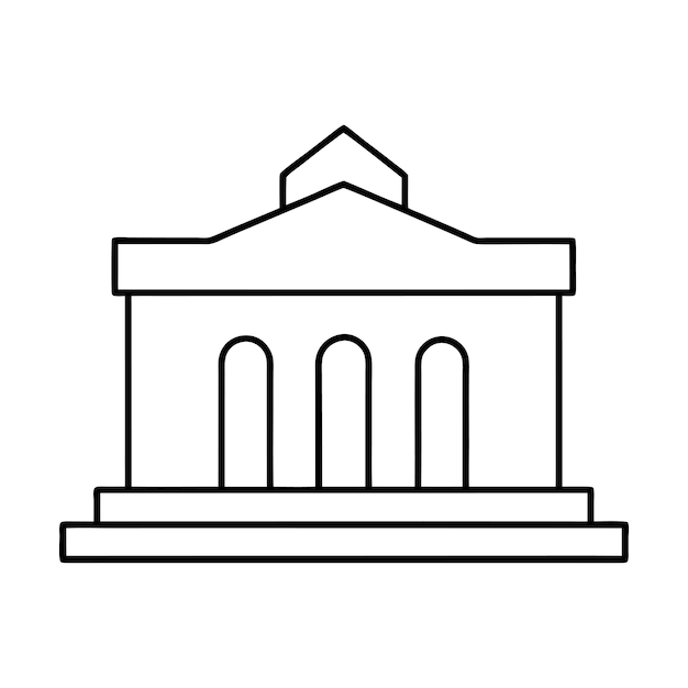 Ilustración vectorial de la línea de construcción minimalista Esbozo de diseño arquitectónico