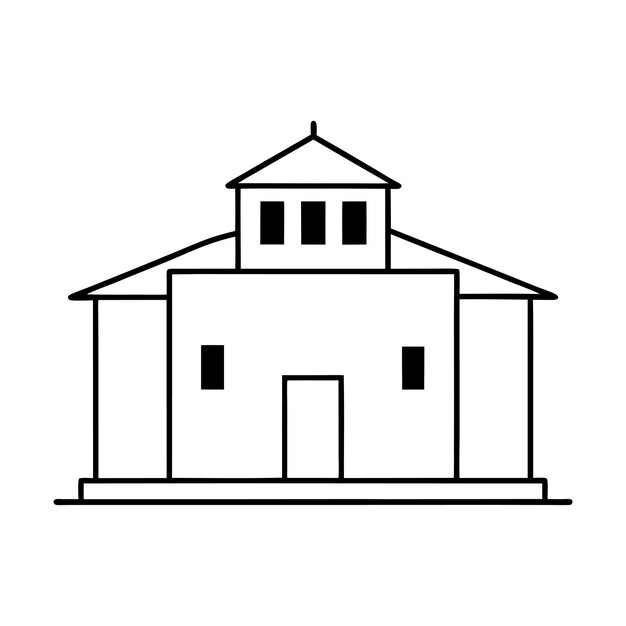 Ilustración vectorial de la línea de construcción minimalista Esbozo de diseño arquitectónico