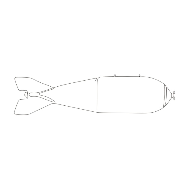 Ilustración vectorial de línea continua de un misil