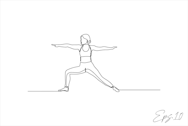 Ilustración vectorial de línea continua de una mujer bailando ballet