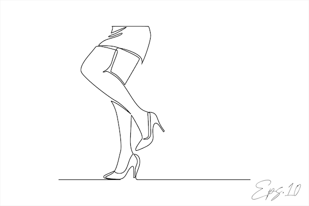 ilustración vectorial línea continua de piernas de mujer