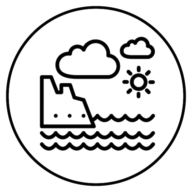 Ilustración vectorial de la línea costera