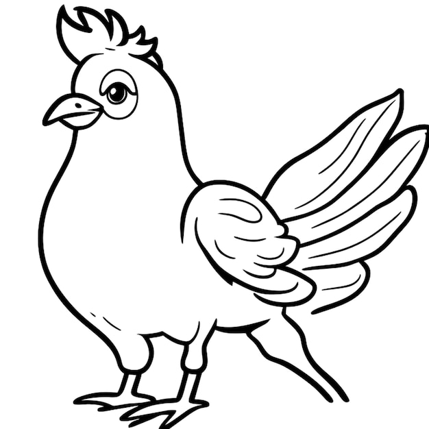 Ilustración vectorial de línea de crie galinha