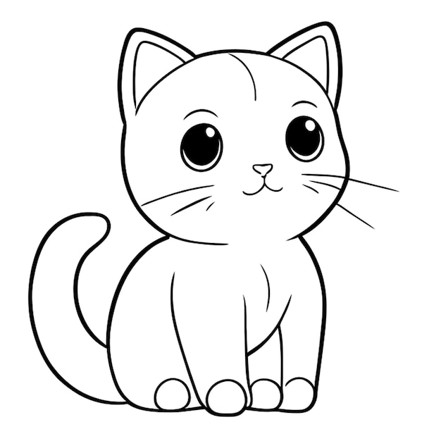 Ilustración vectorial de línea de crie um gato