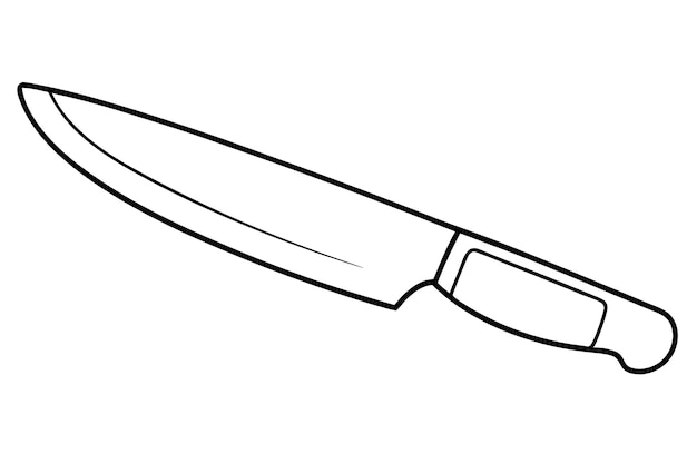 Ilustración vectorial de la línea de cuchillo grande