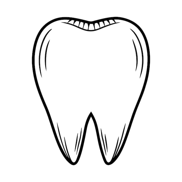 Ilustración vectorial de línea dental para diseño de salud dental y bucal