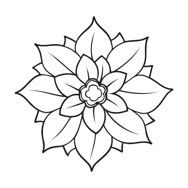 Ilustración vectorial de la línea de flores de caléndula para páginas para colorear