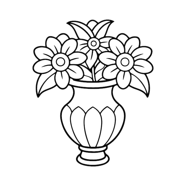 Ilustración vectorial de la línea de flores de crocus aislada en fondo blanco vista superior