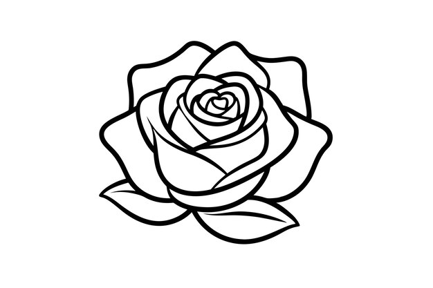 Ilustración vectorial de la línea de flores de rosa elegante