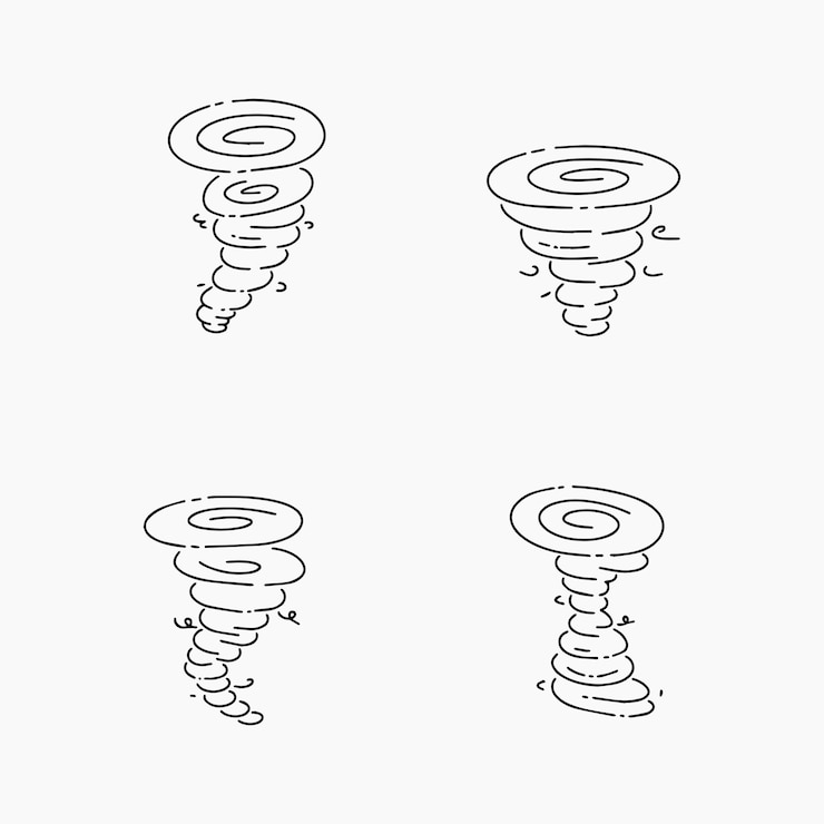 Vector ilustración vectorial de la línea de garabateo de la tormenta