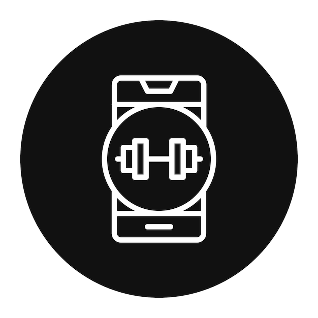 Ilustración vectorial en línea del gimnasio