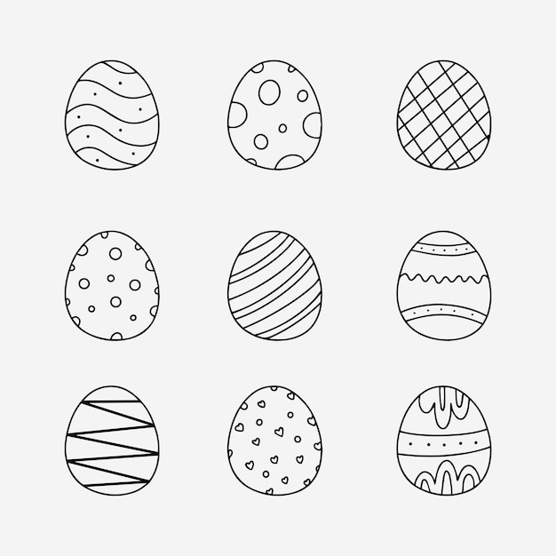 Vector ilustración vectorial de la línea del huevo de pascua