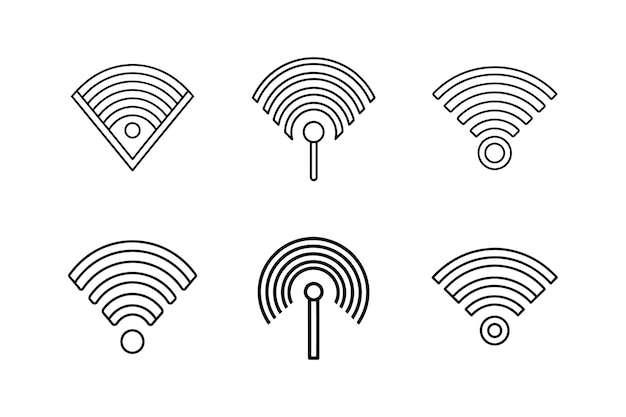 Ilustración vectorial de la línea de la icona de señal wifi