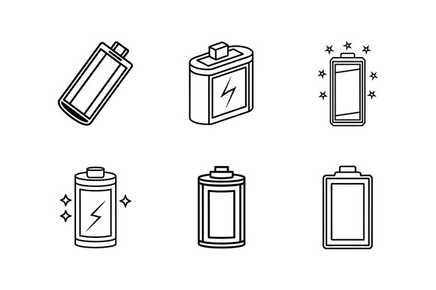 Ilustración vectorial de la línea de icono de la batería