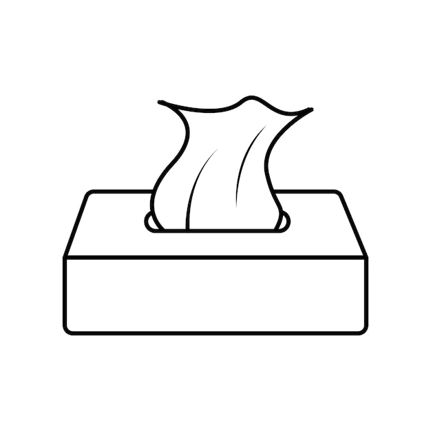 Ilustración vectorial de la línea del icono de la caja de tejidos