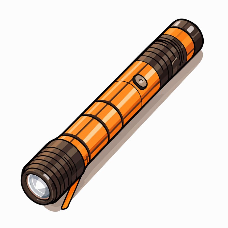 Vector ilustración vectorial de línea de linterna brillante aislada en fondo blanco