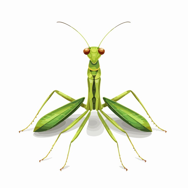 Vector ilustración vectorial de línea mantid aislada en fondo blanco