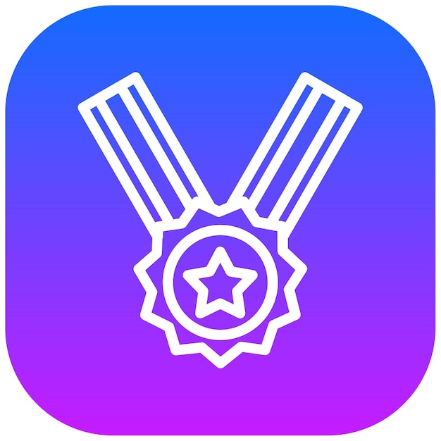 Ilustración vectorial en línea de la medalla