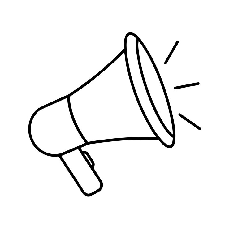 Ilustración vectorial de la línea de megáfono Diseño minimalista del altavoz