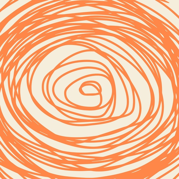 Vector ilustración vectorial de la línea naranja de remolino abstracto en un fondo aislado