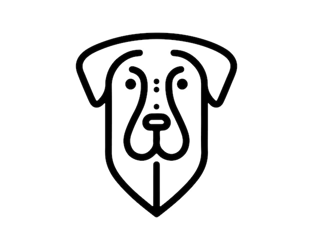 Ilustración vectorial de línea de perro Contorno logotipo de perro