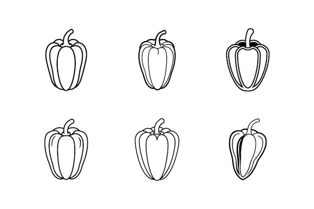 Ilustración vectorial de la línea de pimienta