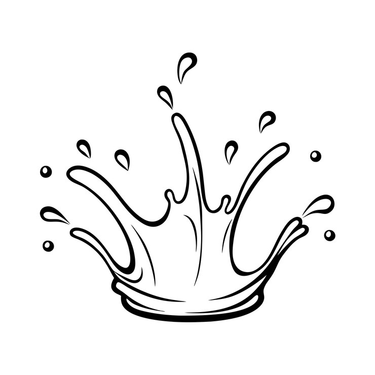Vector ilustración vectorial de la línea de salpicaduras de agua