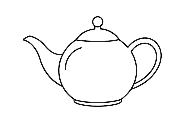 Ilustración vectorial de la línea de la tetera