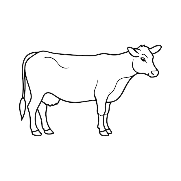 Ilustración vectorial de la línea de la vaca