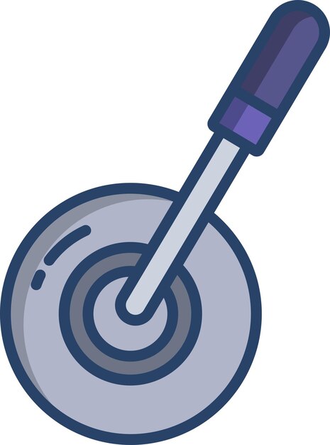 Ilustración vectorial lineal de color de cuchillo de rueda
