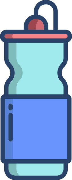 Ilustración vectorial lineal de color sólido de botellas de agua