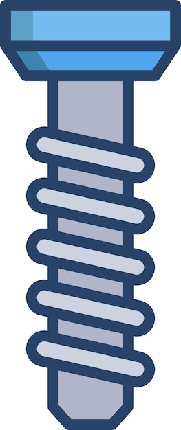 Ilustración vectorial lineal de color de los tornillos sólidos