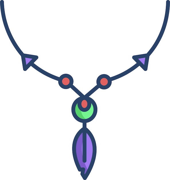 Ilustración vectorial lineal de colores pendentes sólidos