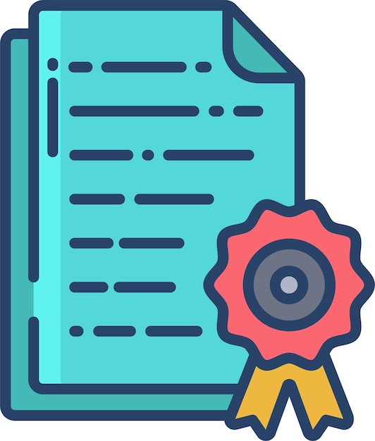 Ilustración vectorial lineal de colores sólidos de documentos premium