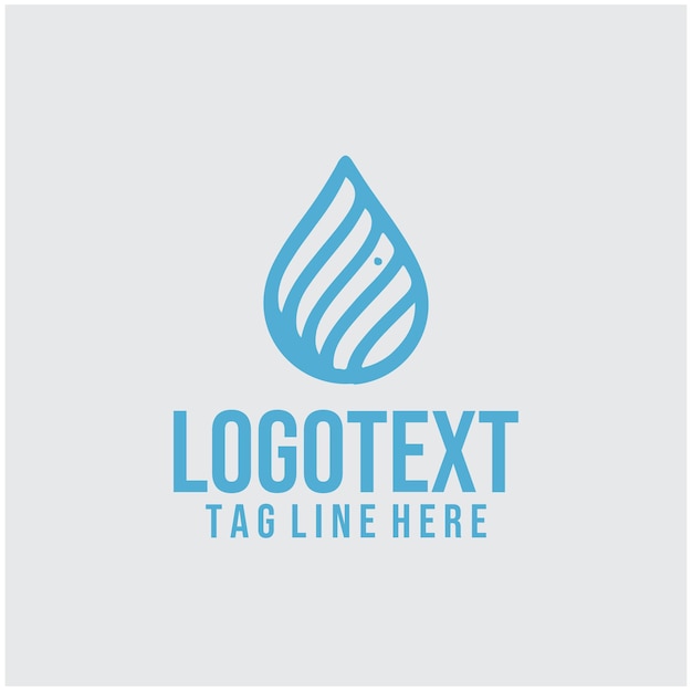 Ilustración vectorial lineal del logotipo de la gota de agua