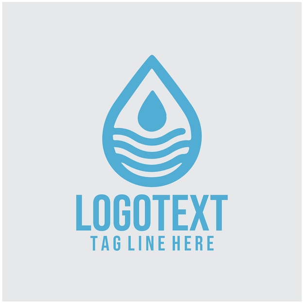 Ilustración vectorial lineal del logotipo de la gota de agua