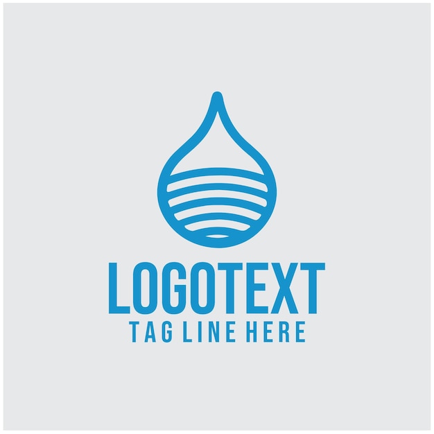 Ilustración vectorial lineal del logotipo de la gota de agua
