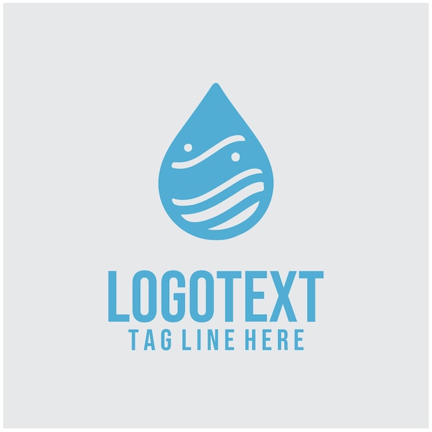 Ilustración vectorial lineal del logotipo de la gota de agua