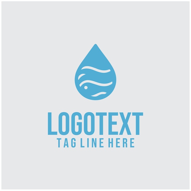 Ilustración vectorial lineal del logotipo de la gota de agua