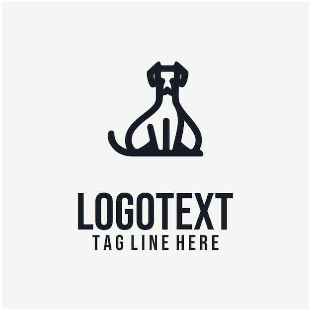 Ilustración vectorial lineal del logotipo del perro