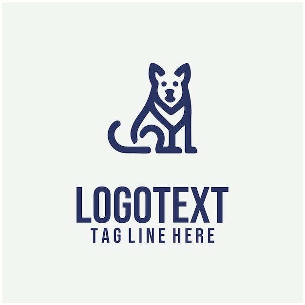 Ilustración vectorial lineal del logotipo del perro