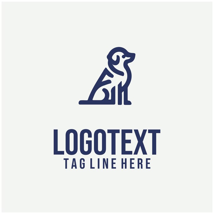 Vector ilustración vectorial lineal del logotipo del perro