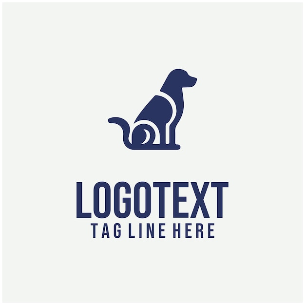 Ilustración vectorial lineal del logotipo del perro