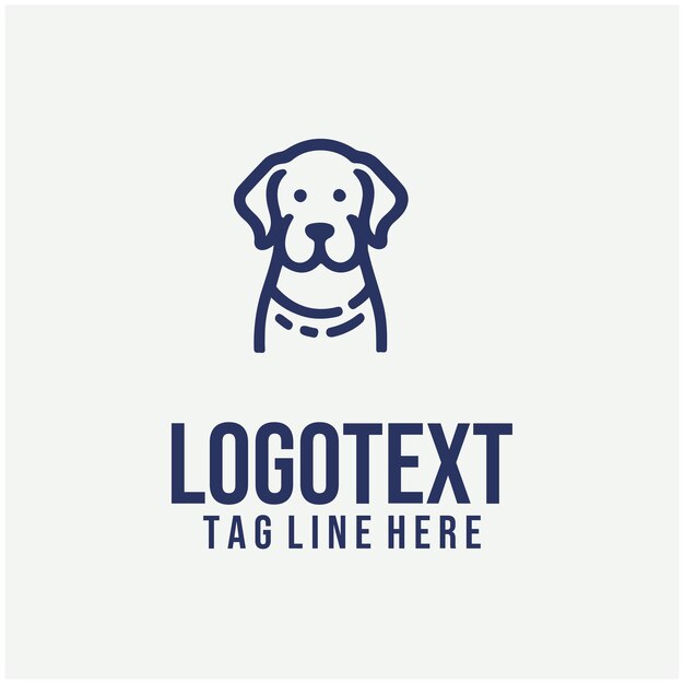 Ilustración vectorial lineal del logotipo del perro