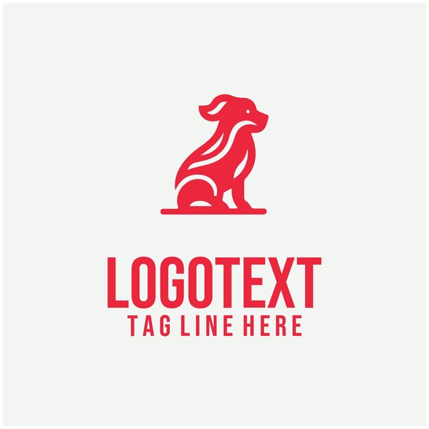 Ilustración vectorial lineal del logotipo del perro