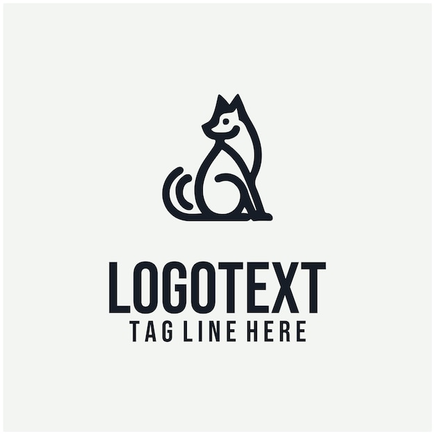 Ilustración vectorial lineal del logotipo del perro