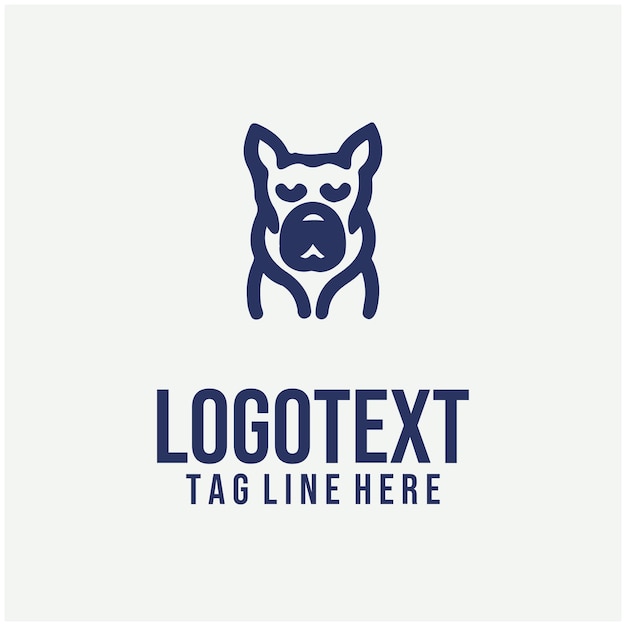 Ilustración vectorial lineal del logotipo del perro