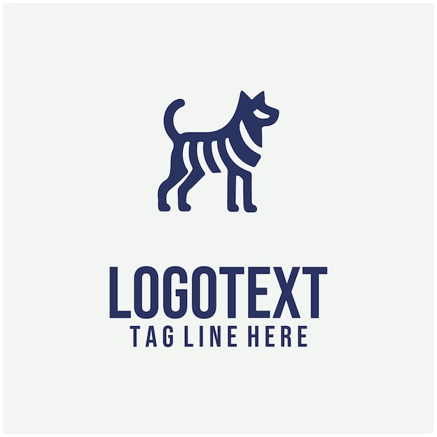 Ilustración vectorial lineal del logotipo del perro