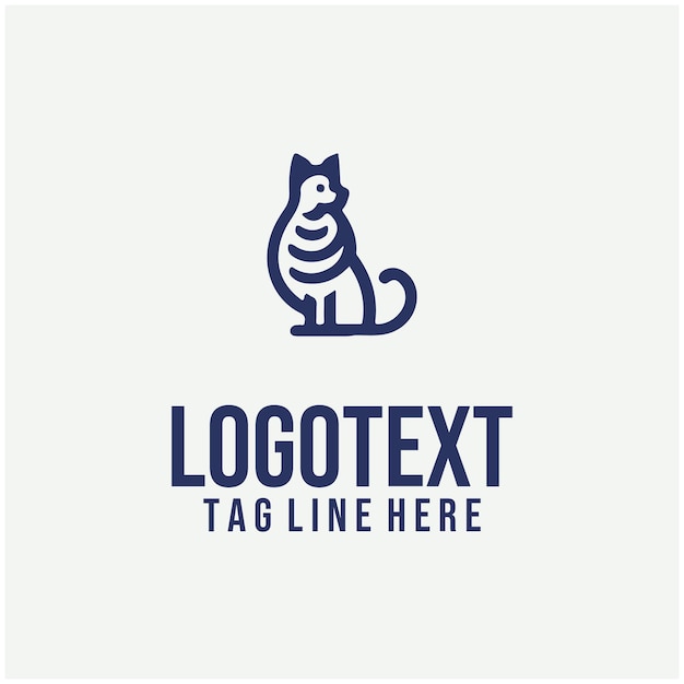Ilustración vectorial lineal del logotipo del perro