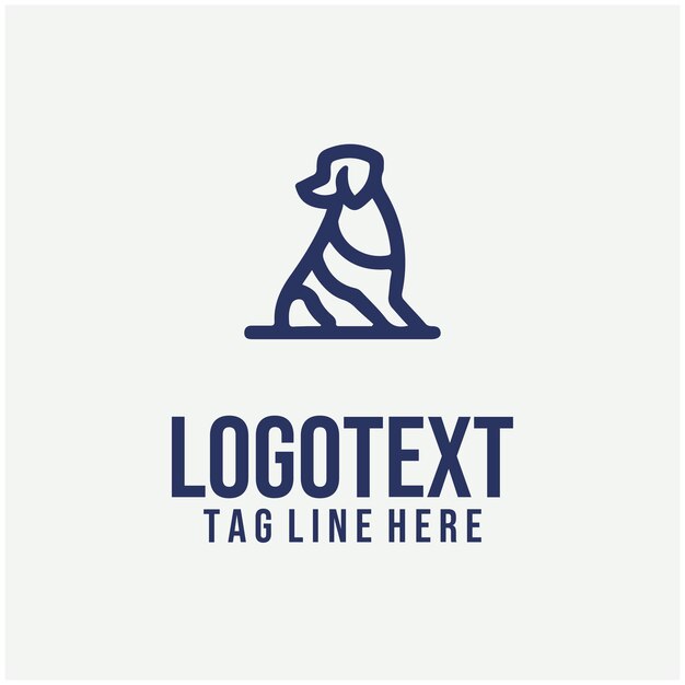 Ilustración vectorial lineal del logotipo del perro